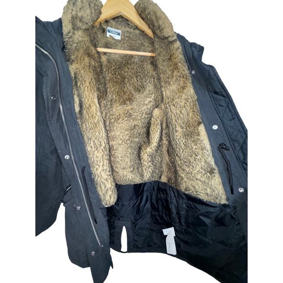 Abercrombie & Fitch Black Brown Fur Hood Zip Up Winter Snow Ski Jacket Womens S - Picture 10 of 12